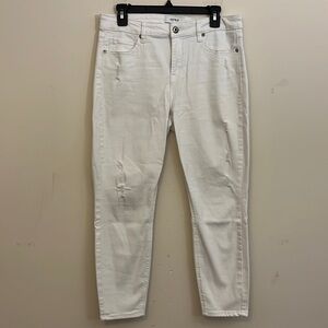 Pistola White Distressed Skinny Cropped Jeans Size 30